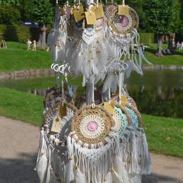 Runde hæklede drømmefangere