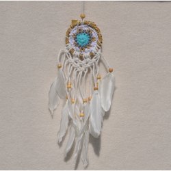 Drmmefanger - turkis, gr, beige og hvid