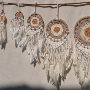 Drmmefanger - brun, beige og hvid