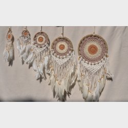 Drmmefanger - brun, beige og hvid