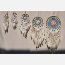 Drmmefanger - hvid, fersken, lilla, turkis og mint