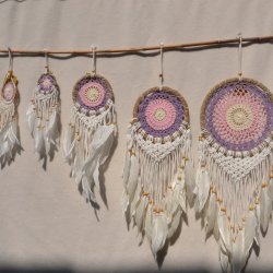 Drmmefanger - hvid, lyserd og lilla