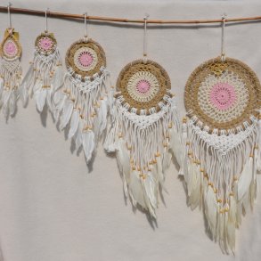 Drmmefanger - lyserd, hvid og beige