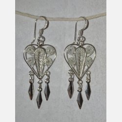 Slvrering - hjerteformet med filigranmnster