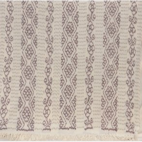 Ikat tekstil blomstret - rhvid og brun