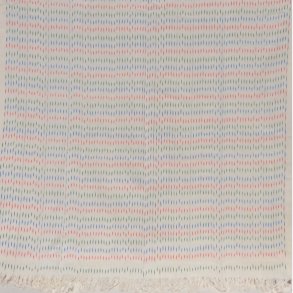 Ikat tekstil med prikker - flerfarvet: rd, grn og bl