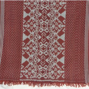 Ikat tekstil spejlvendt - brun og gr