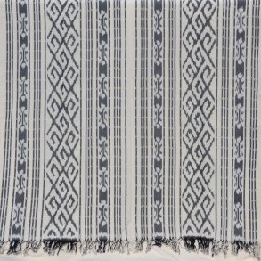 Ikat tekstil tribal - gr og hvid