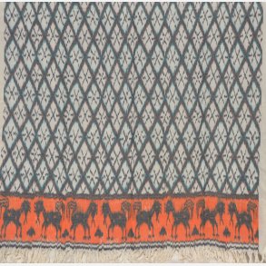 Ikat tekstil heste - orange og gr